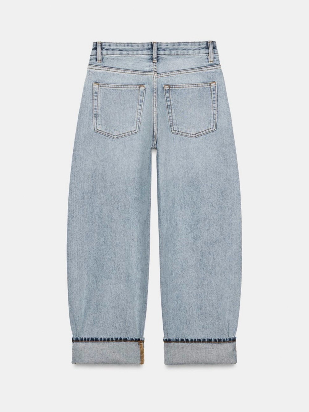 Zara The ZW Cuffed Light Blue Balloon JeansSize 6 - Picture 6 of 16